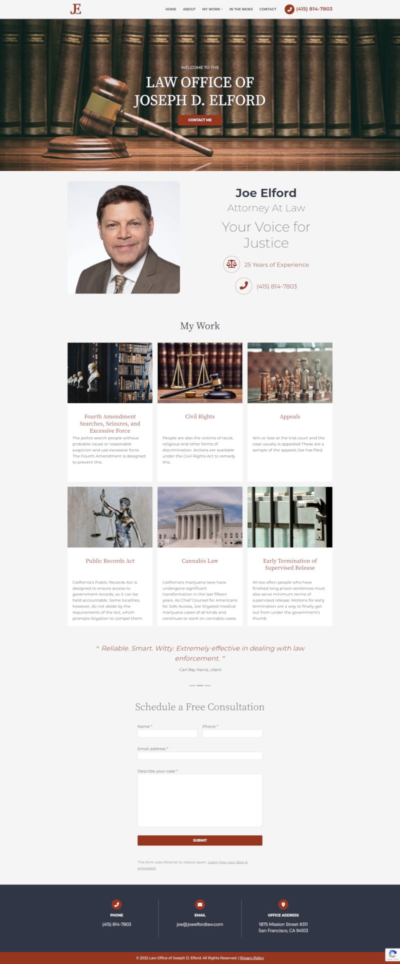 Sample attorney's website